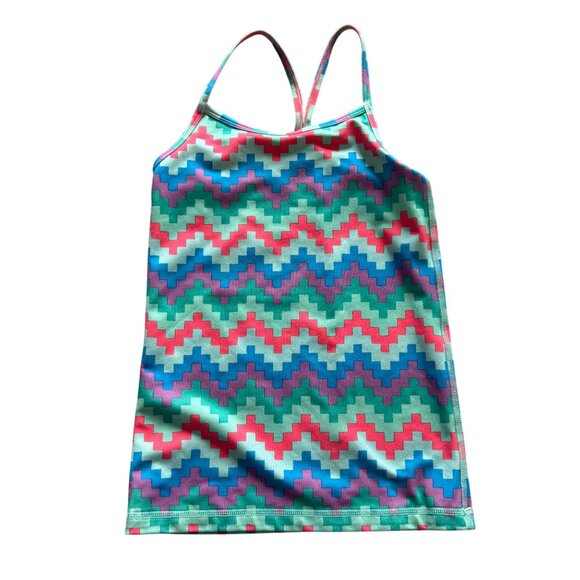 Ivivva Girls By Lululemon Power Y back Chevron Pattern Multicolor Tank Top 8 - Picture 1 of 4